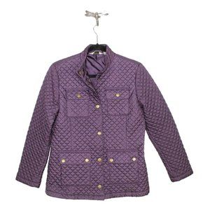 Orvis Purple Polyester Snap Button Lined Quilted Insulated Jacket Size S